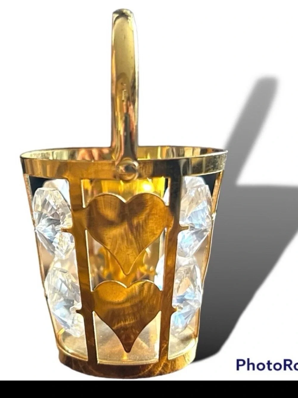 Vintage 24K Gold Plated Austrian Crystal Christmas Ornament - Set of 5